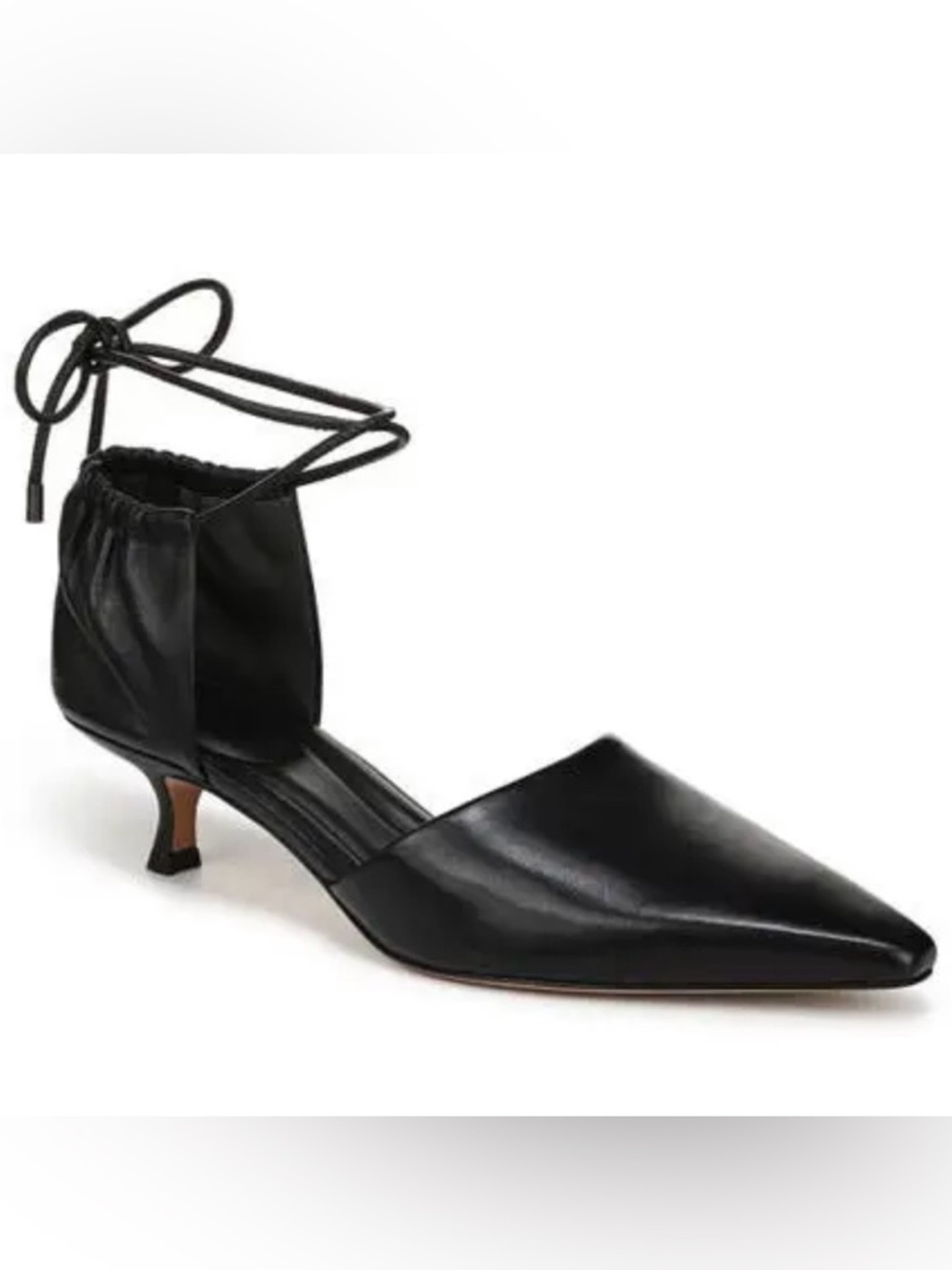 NEW IN BOX. Vince Sarai d’Orsay ankle wrap soft leather kitten heel pumps.